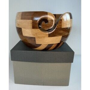 New Stylish Yarn Bowl Hand Made Wooden For Knitting & Crochet Yarn Holder Gift
